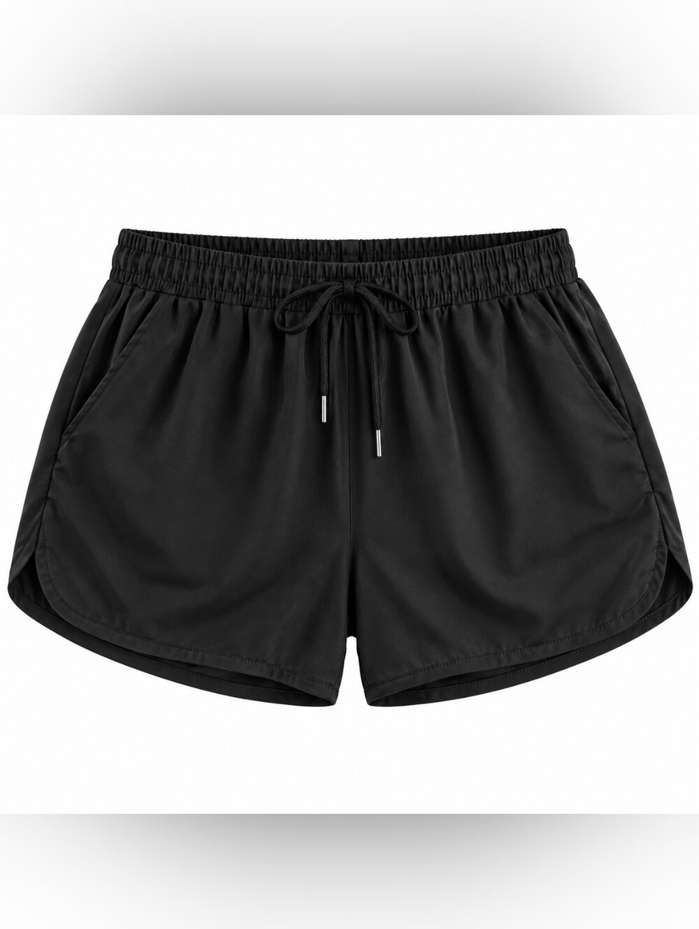 Black Women's Drawstring Athletic Shorts
